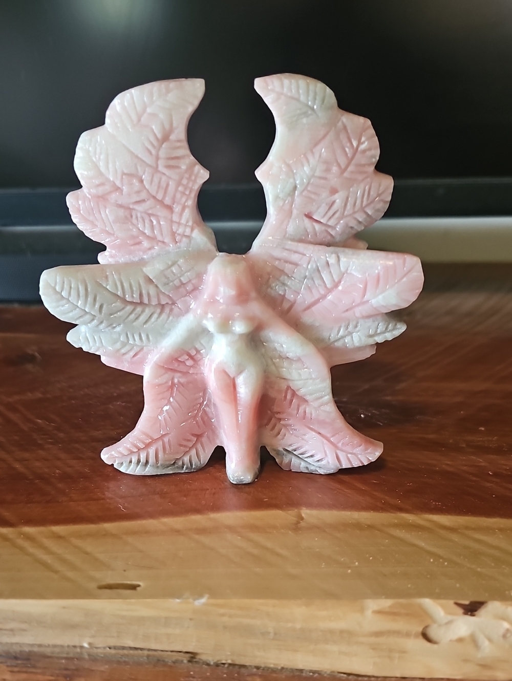 Natural Pink Opal Hand Carved Angel
